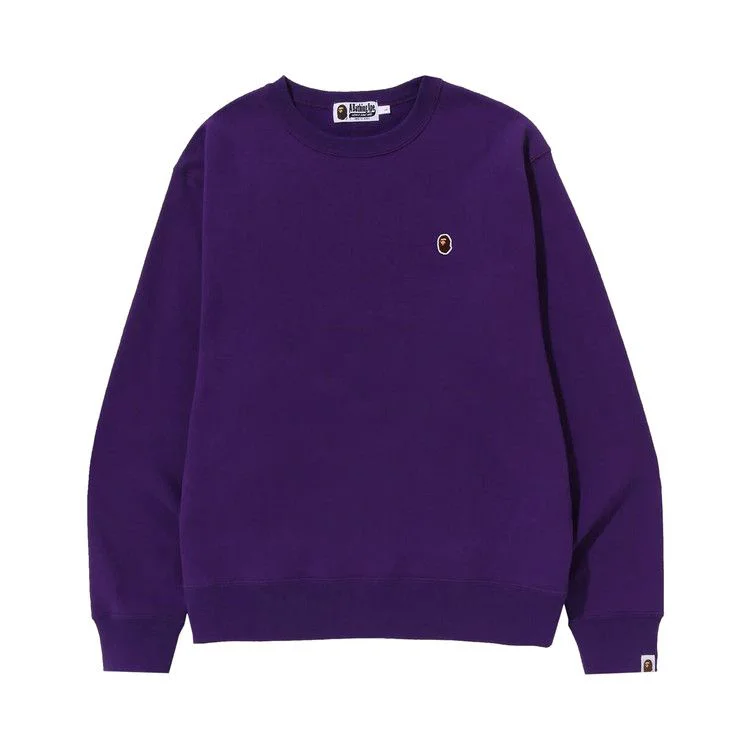BAPE Ape Head One Point Relaxed Fit Crewneck 'Purple'