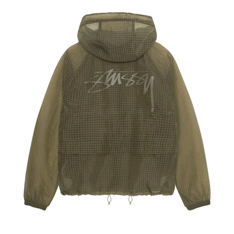 Stussy Transparent Ripstop Beach Shell 'Olive' - 2