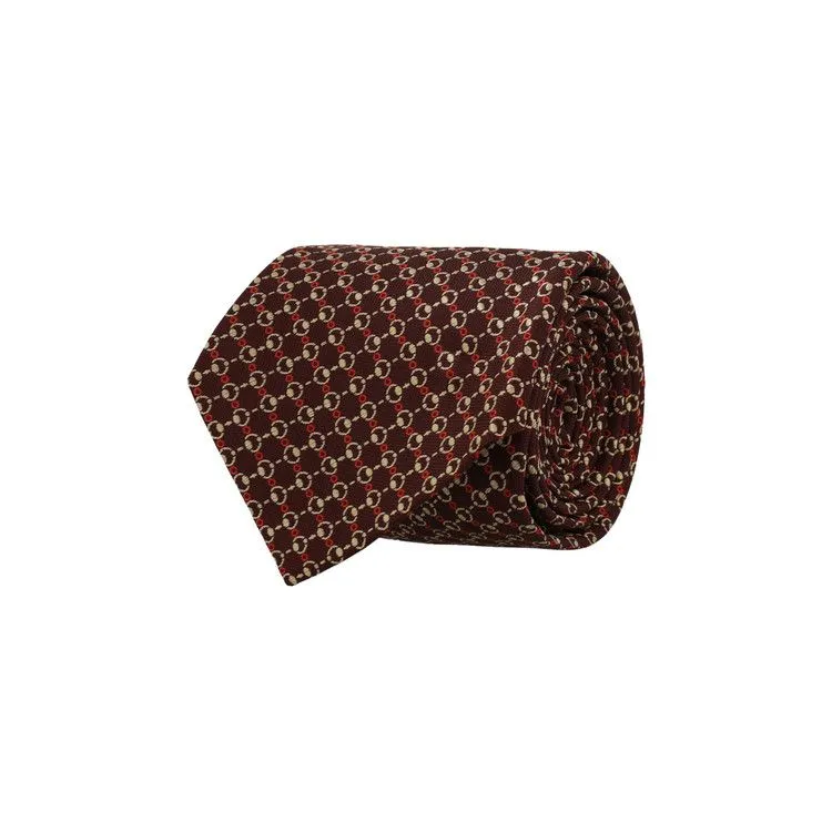 Gucci Horsebit Silk Jacquard Tie 'Amaranth/Multicolor'
