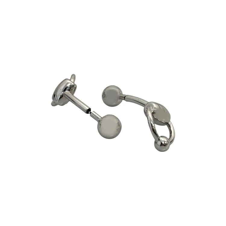 Jean Paul Gaultier Equestrian Piercing Earrings 'Shiny Silver'