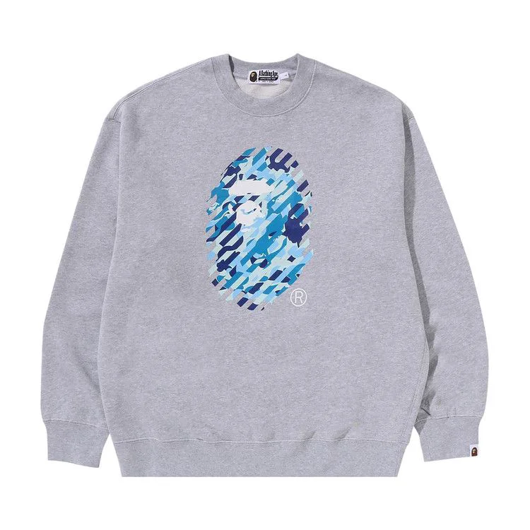 BAPE ABC Camo Ape Head Relaxed Fit Crewneck Sweatshirt 'Grey'
