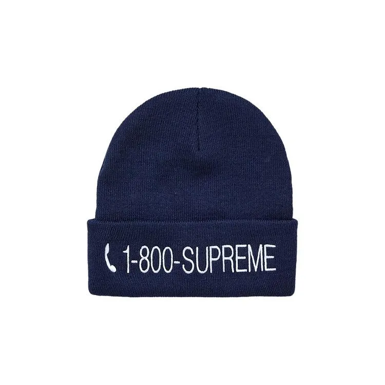 Supreme 1-800 Beanie 'Navy'