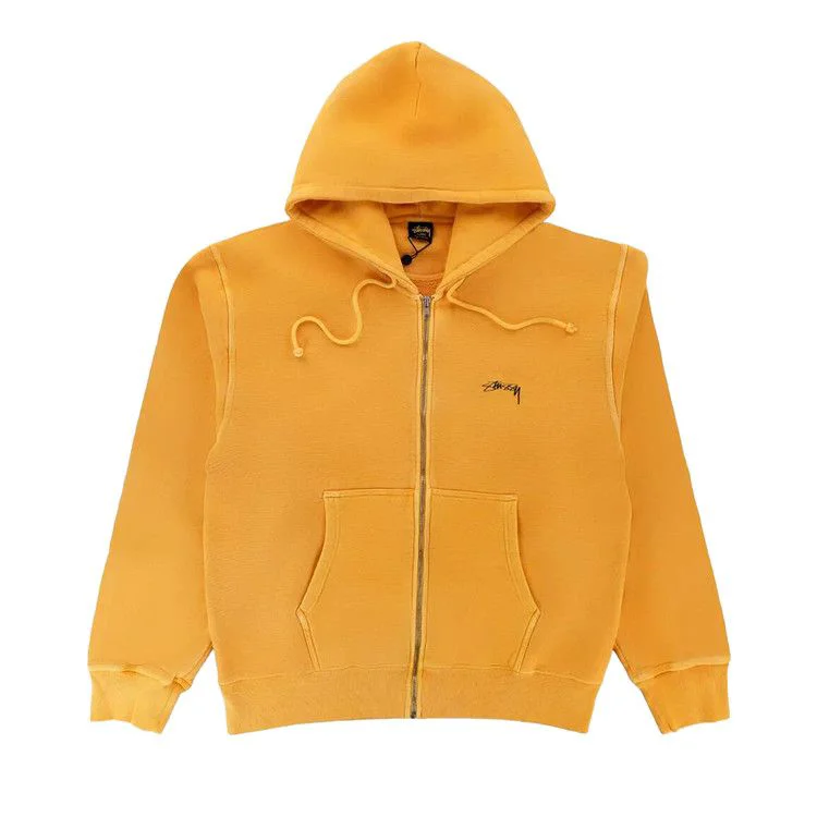 Stussy Smooth Stock Pigment Dyed Zip Hoodie 'Orange'