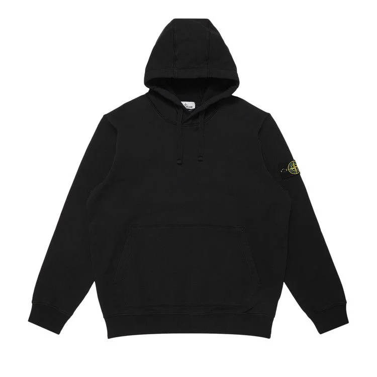 Stone Island Logo Patch Hoodie 'Black'