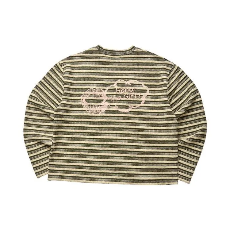 Honor The Gift Speak Striped Crewneck 'Olive' - 2