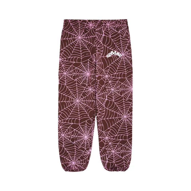 Sp5der All Over Print Sweatpants 'Brown'