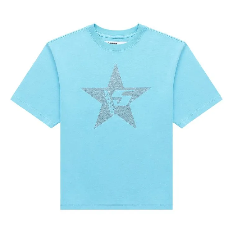 Sp5der Big 5 Star Rhinestone Tee 'Light Blue'