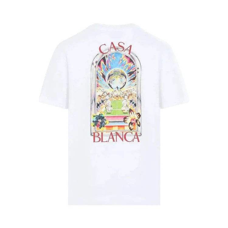 Casablanca Tennis Landscape Classic T-Shirt 'White' - 2