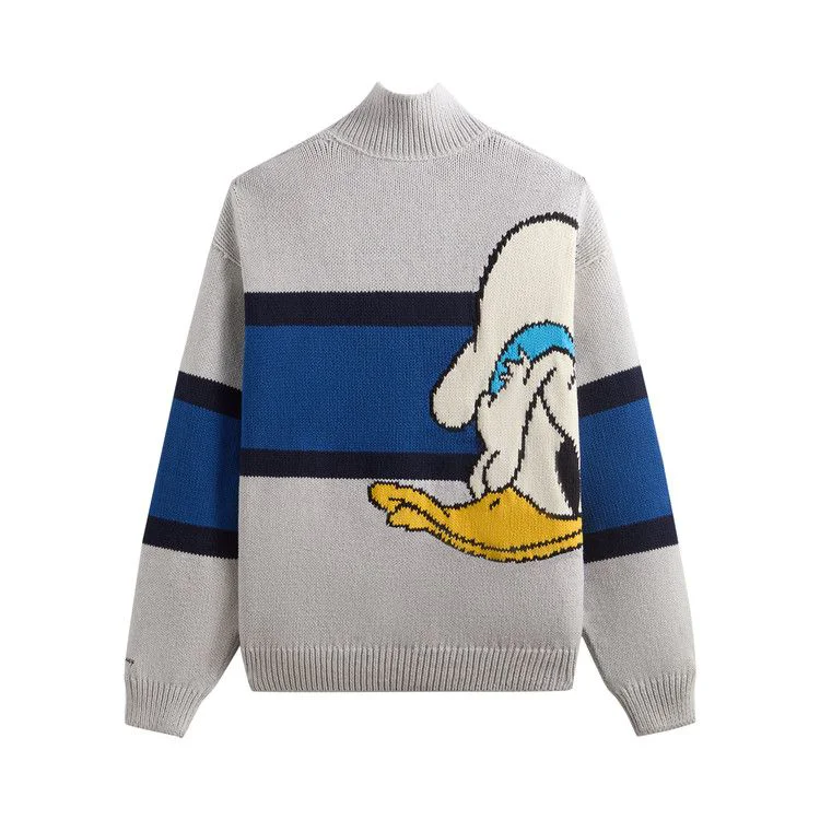 Kith x Disney Donald Duck Quarter Zip Wyona Sweater 'Light Heather Grey' - 2