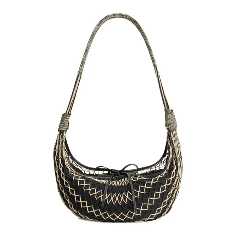 Lemaire Croissant Filt Bag 'Chevron Light Beige'