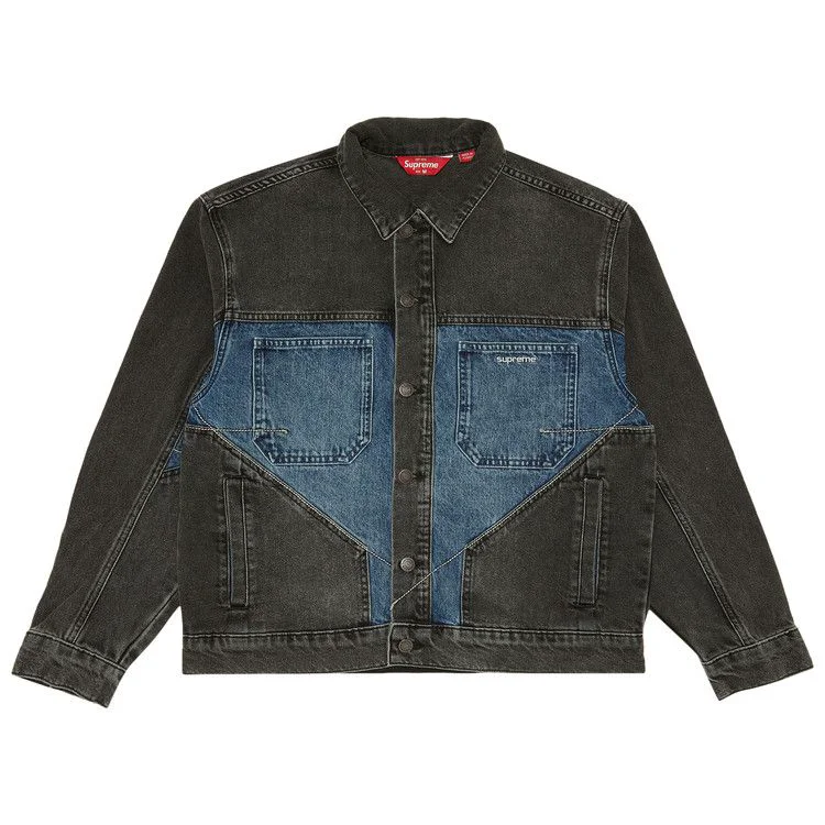 Supreme 2-Tone Paneled Denim Jacket 'Black'