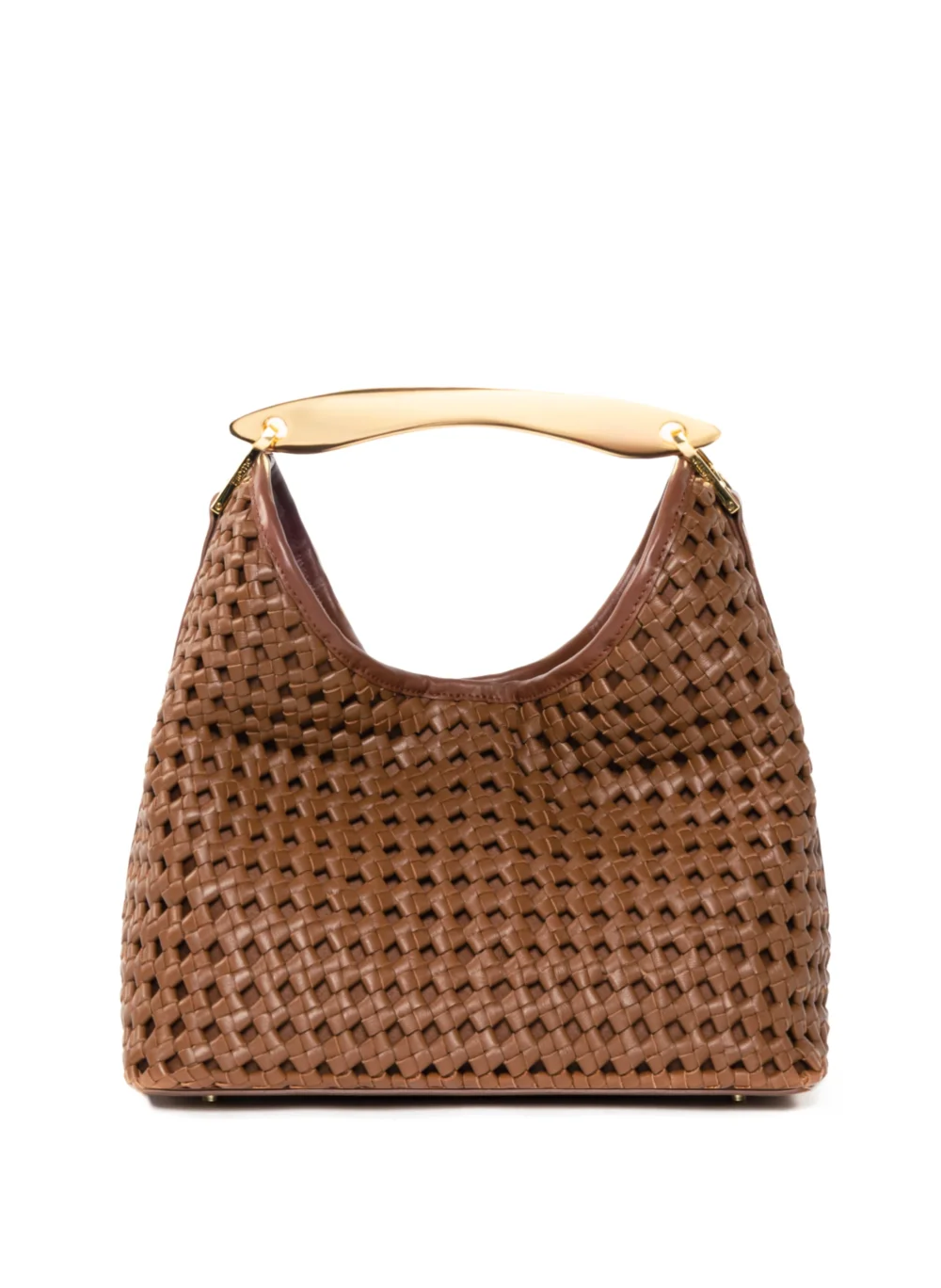 Boomerang Woven Leather Cognac