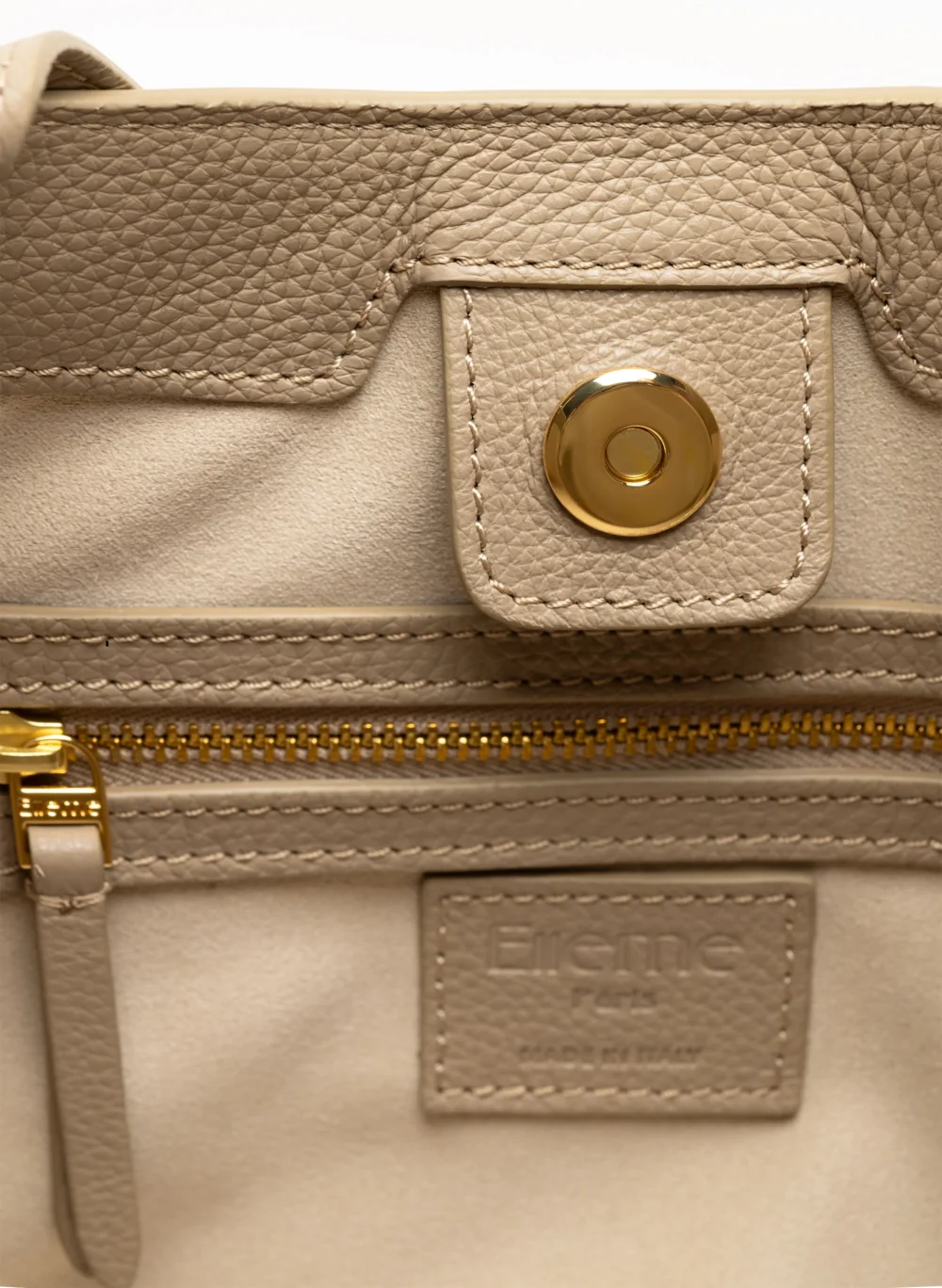 Dimple Tote Pebbled Leather Taupe - 3