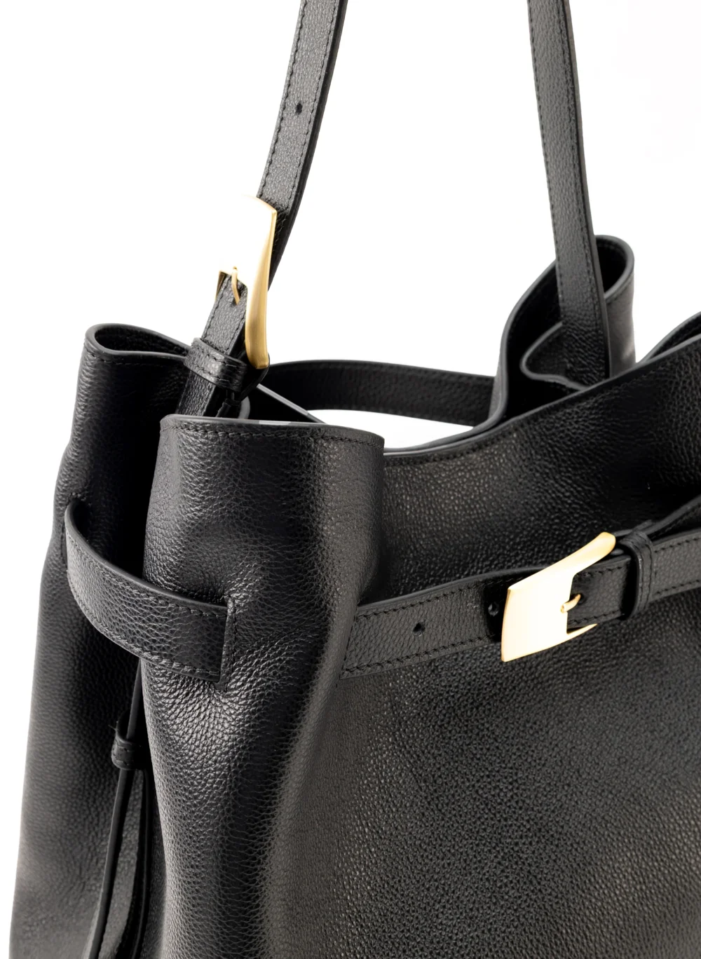 Belt Bag Pebbled Leather Black - Gold - 4