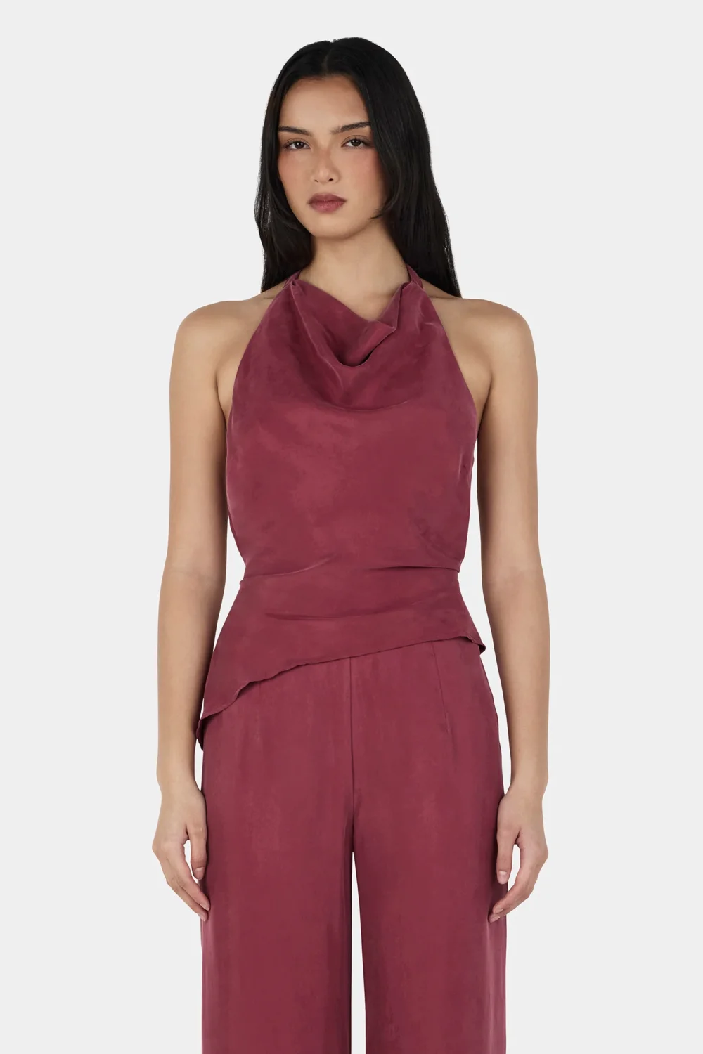 Iris Halter Top Burgundy