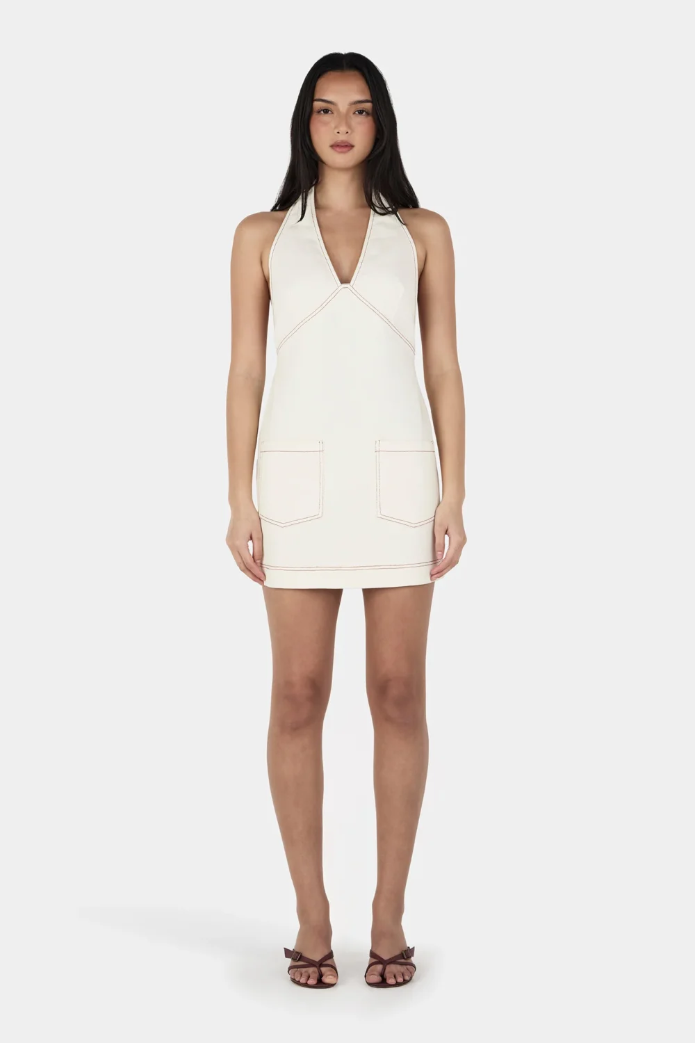 Lilah Denim Mini Dress Ecru