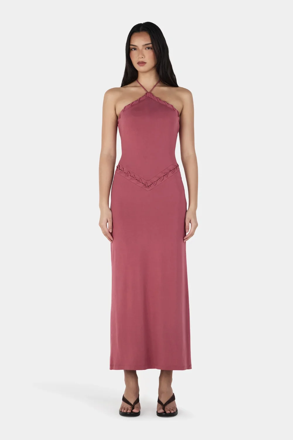 Aaliyah Midi Dress Deep Rose - 2