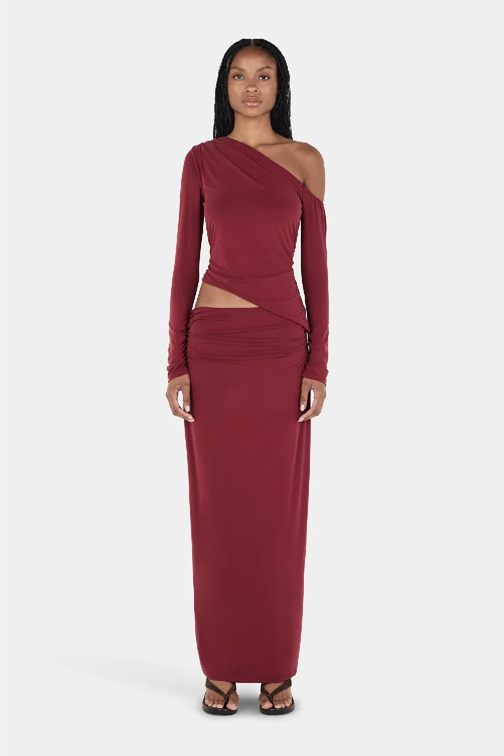 Alba Maxi Skirt Burgundy