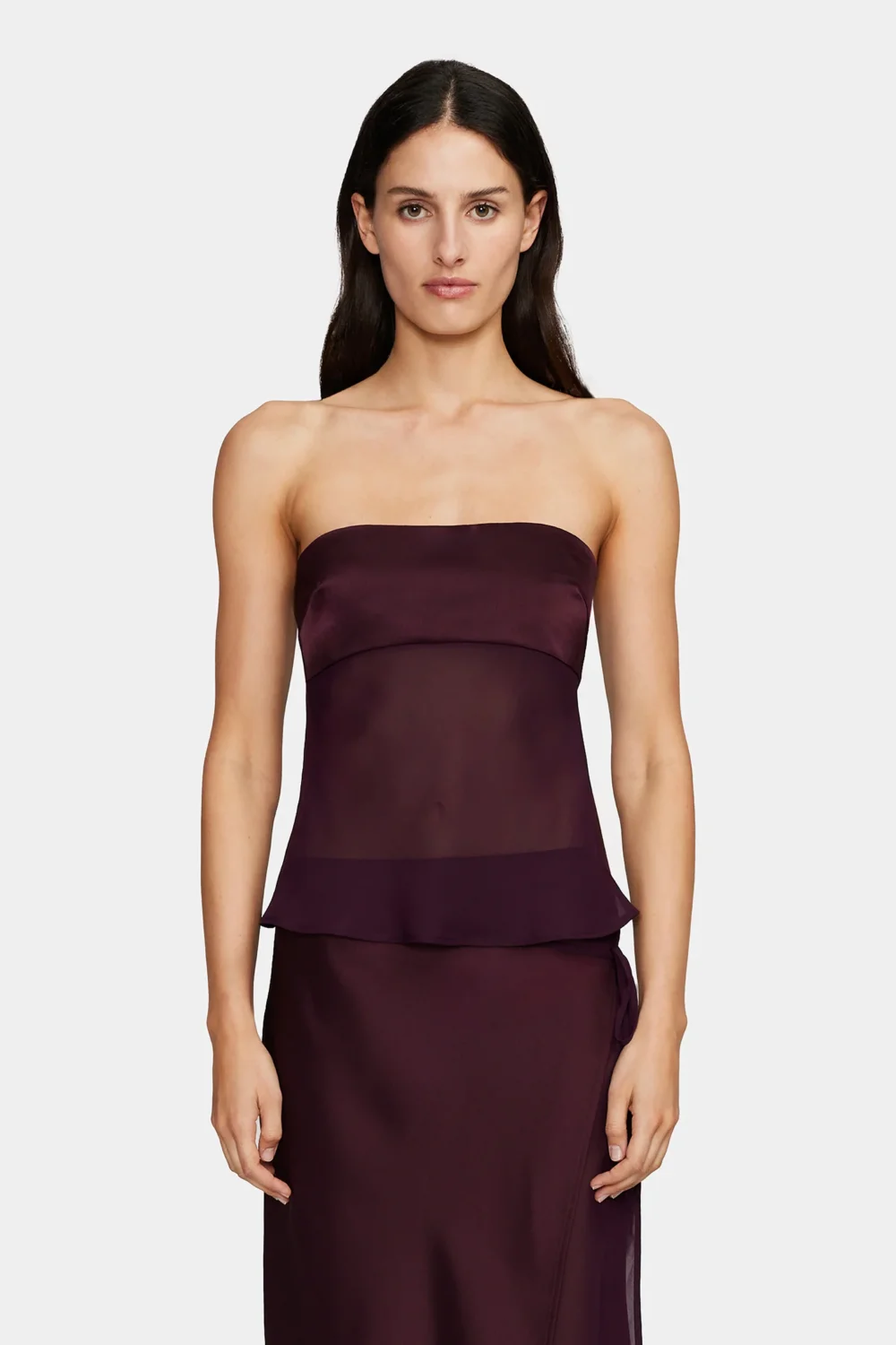 Patrice Strapless Top Plum