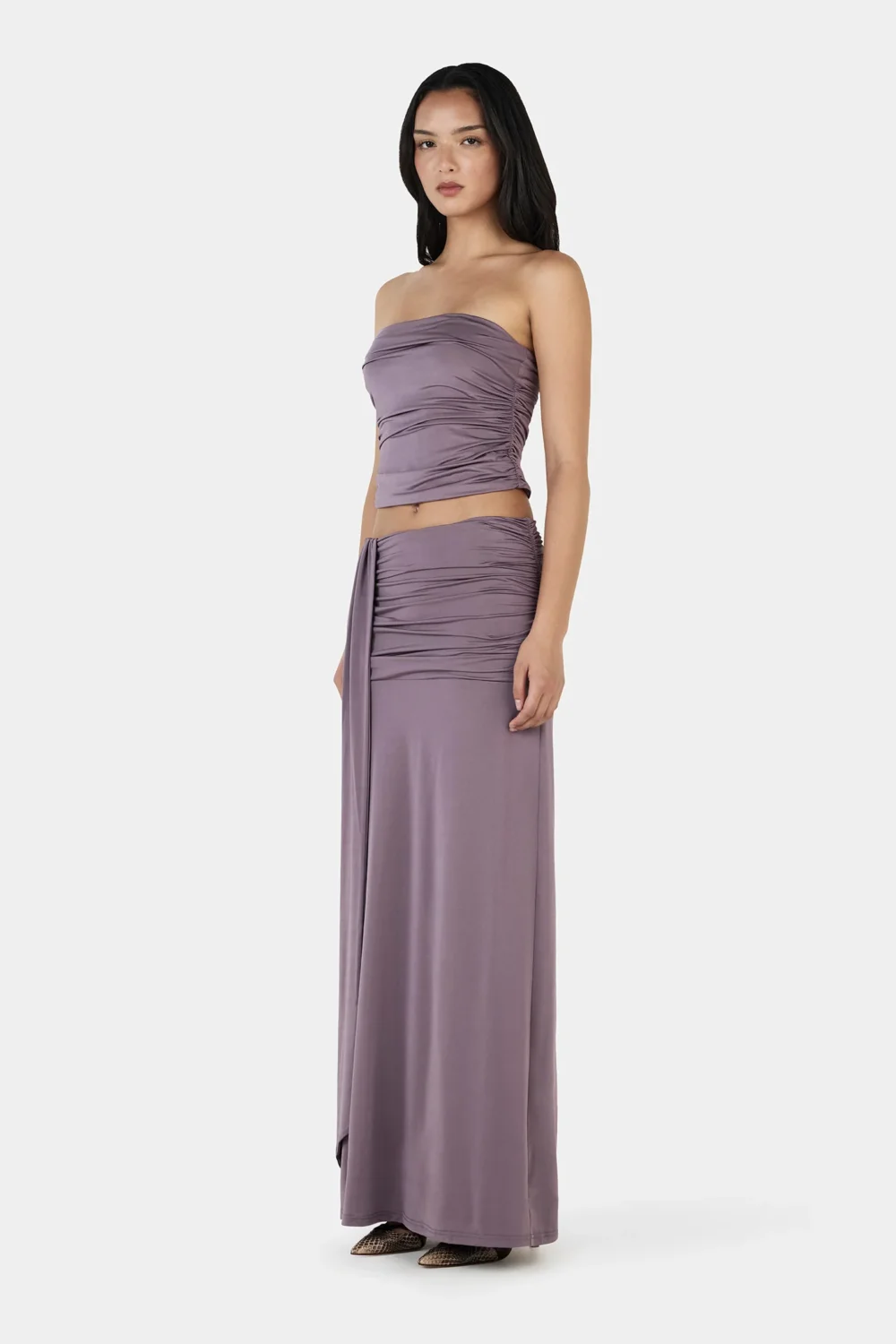 Saskia Maxi Skirt Aubergine - 3