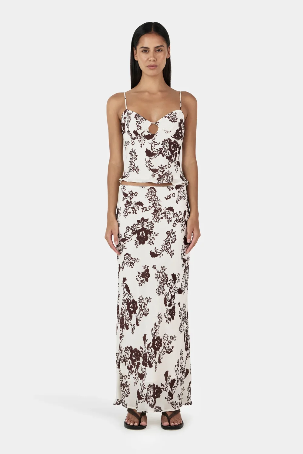 Marli Slip Skirt Creme Floral