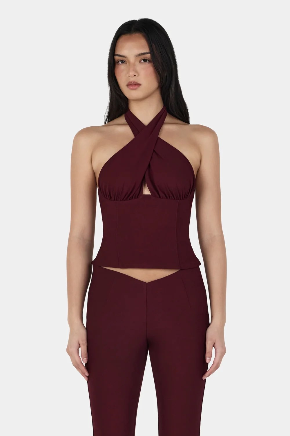 Chelsea Halter Top Burgundy