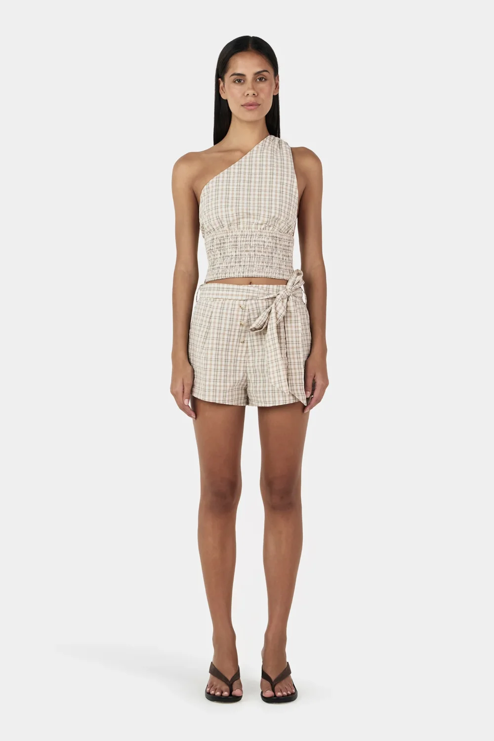 Larsen Shorties Biege Tartan
