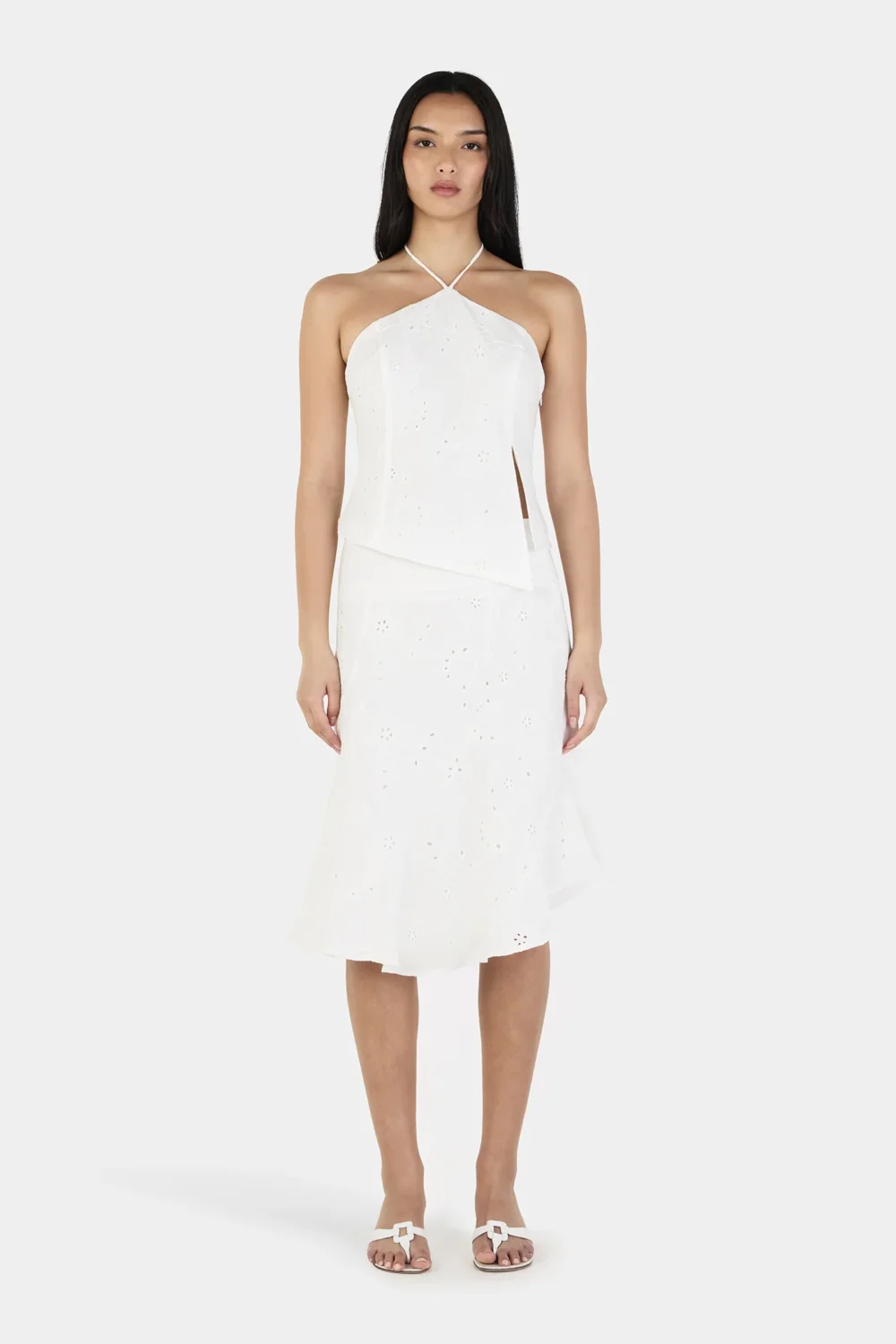 Jasmine Midi Skirt Ivory Anglaise