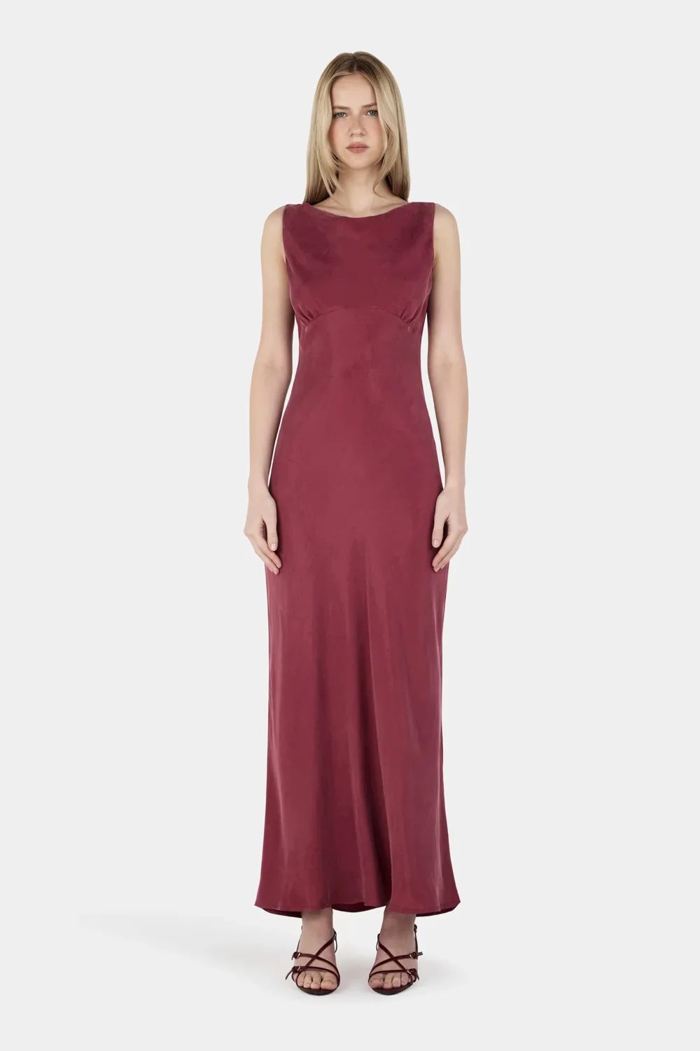 Arden Midi Dress Burgundy