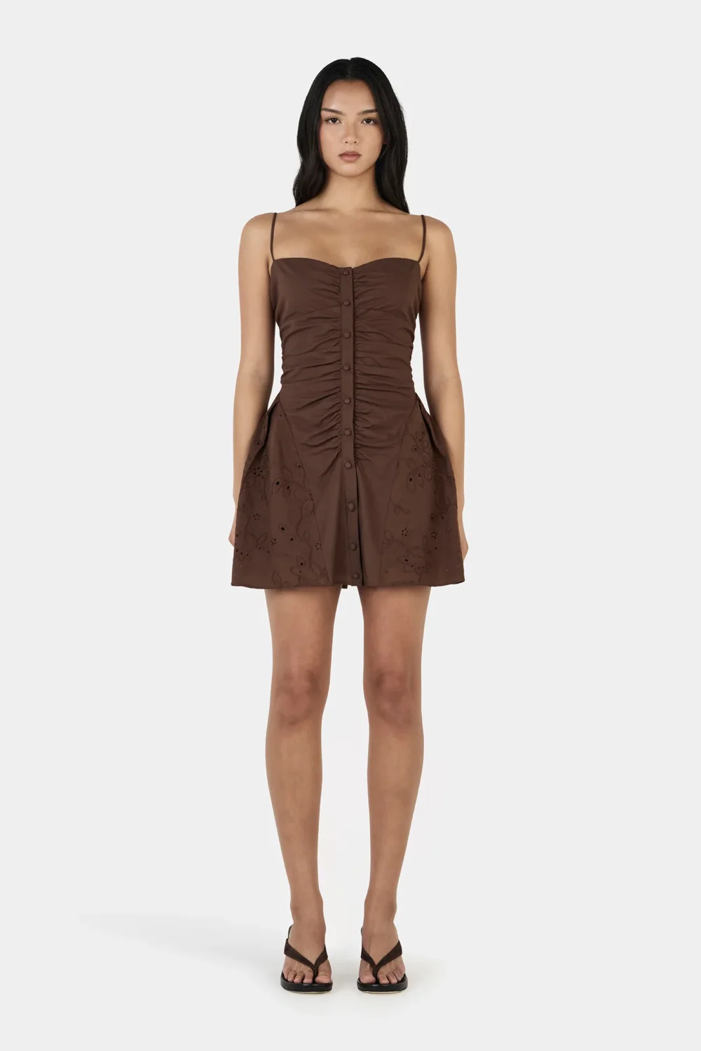 Yash Mini Dress Chocolate Anglaise