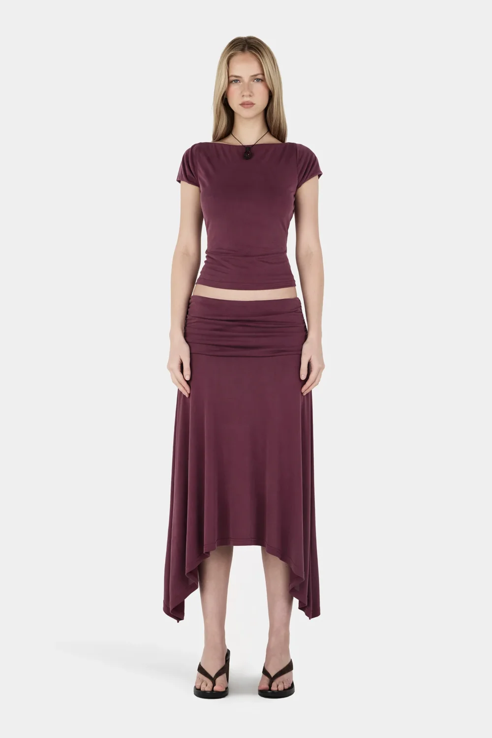Farrah Midi Skirt Plum