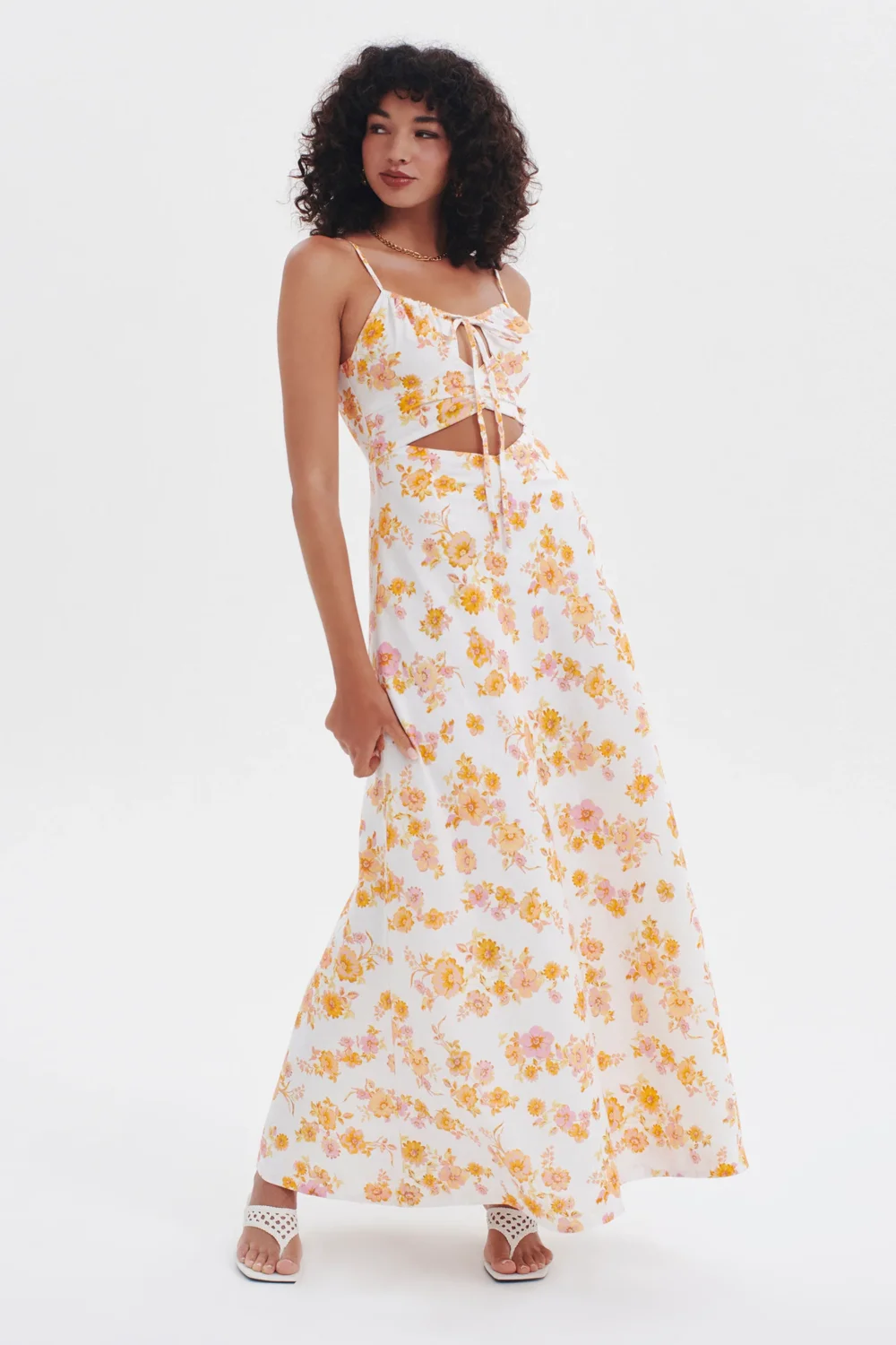 Sundream Maxi Dress Ivory Floral