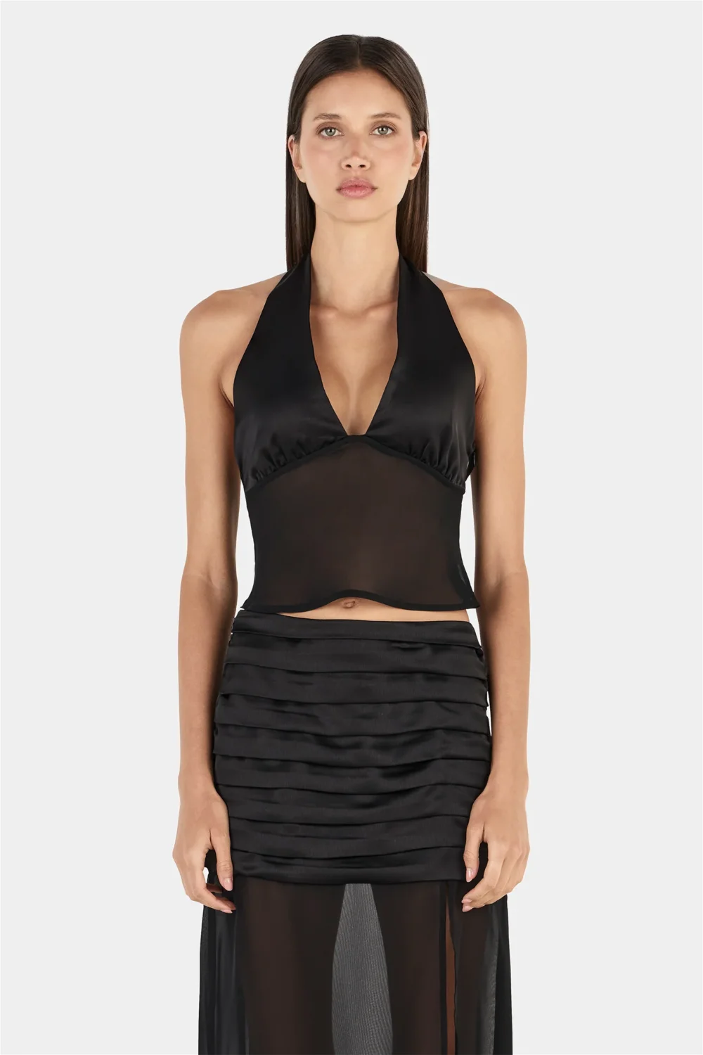 Delilah Scarf Top Black