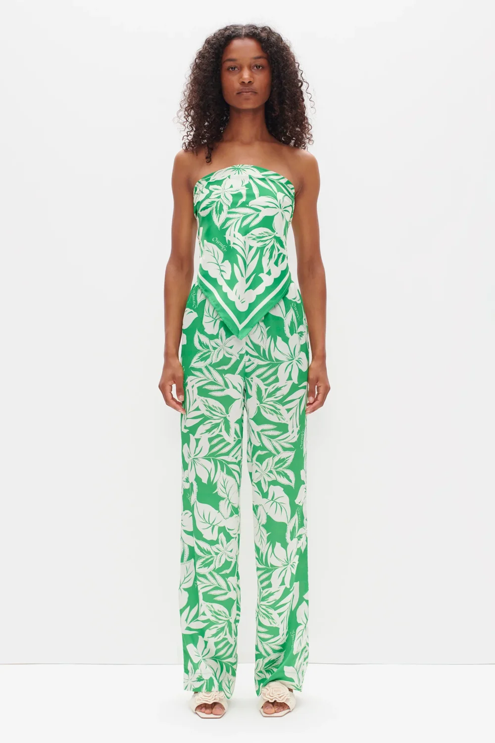 Pina Relaxed Pant Green Palm