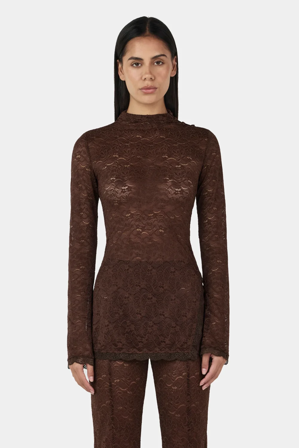 Clive Long Sleeve Top Chocolate