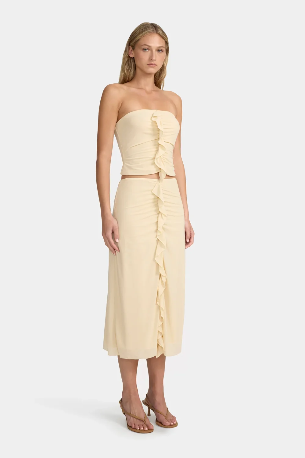 Leura Midi Skirt Beige - 3
