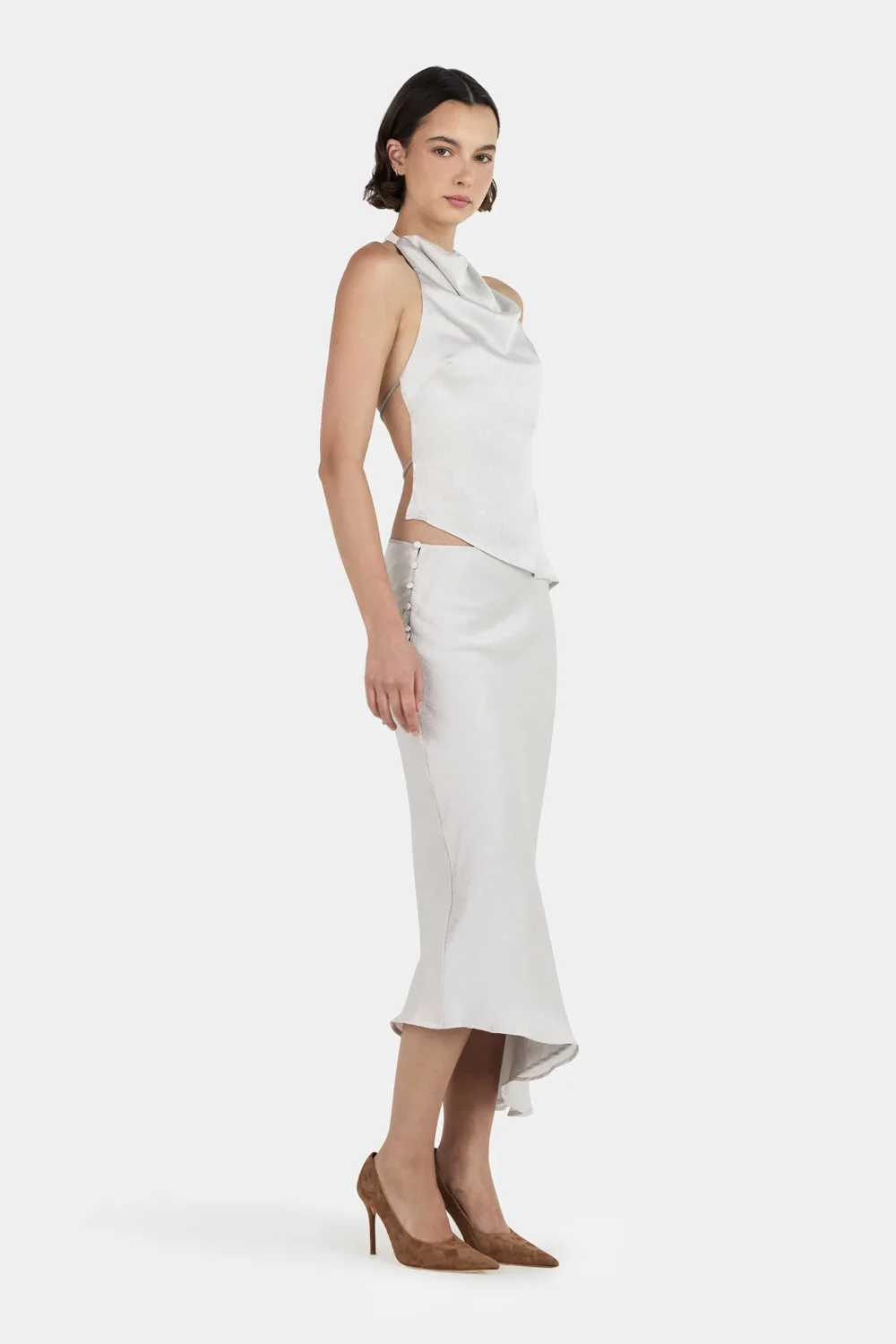 Lucie Asym Skirt Silver - 3
