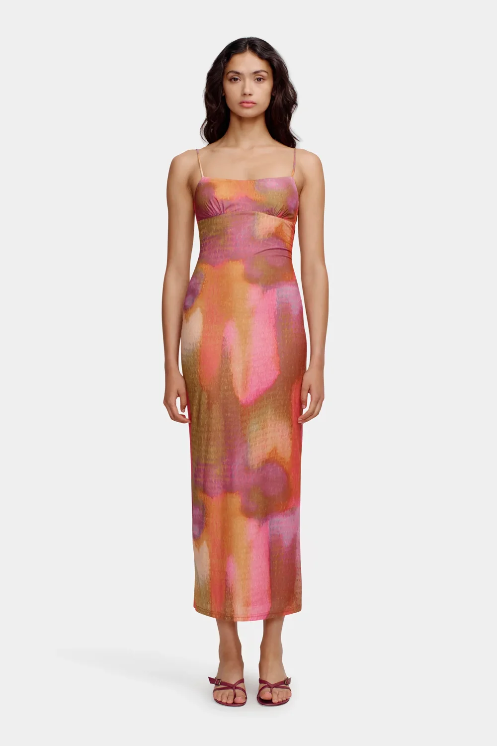 Miro Midi Dress Rainbow Blur