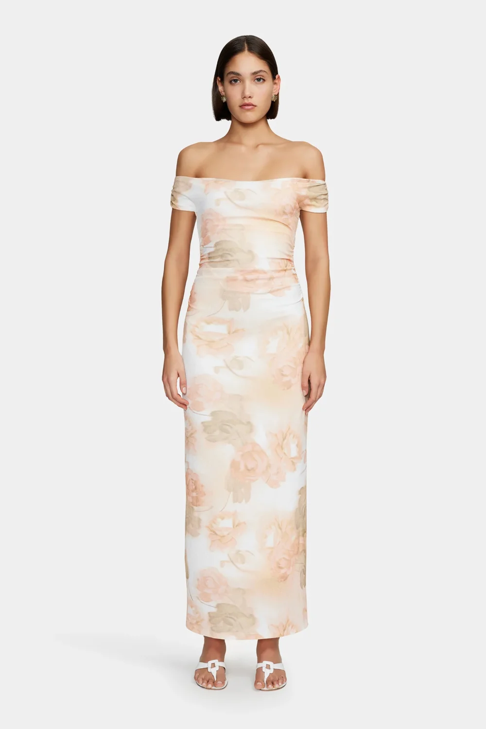 Lena Midi Dress Peachy Garden