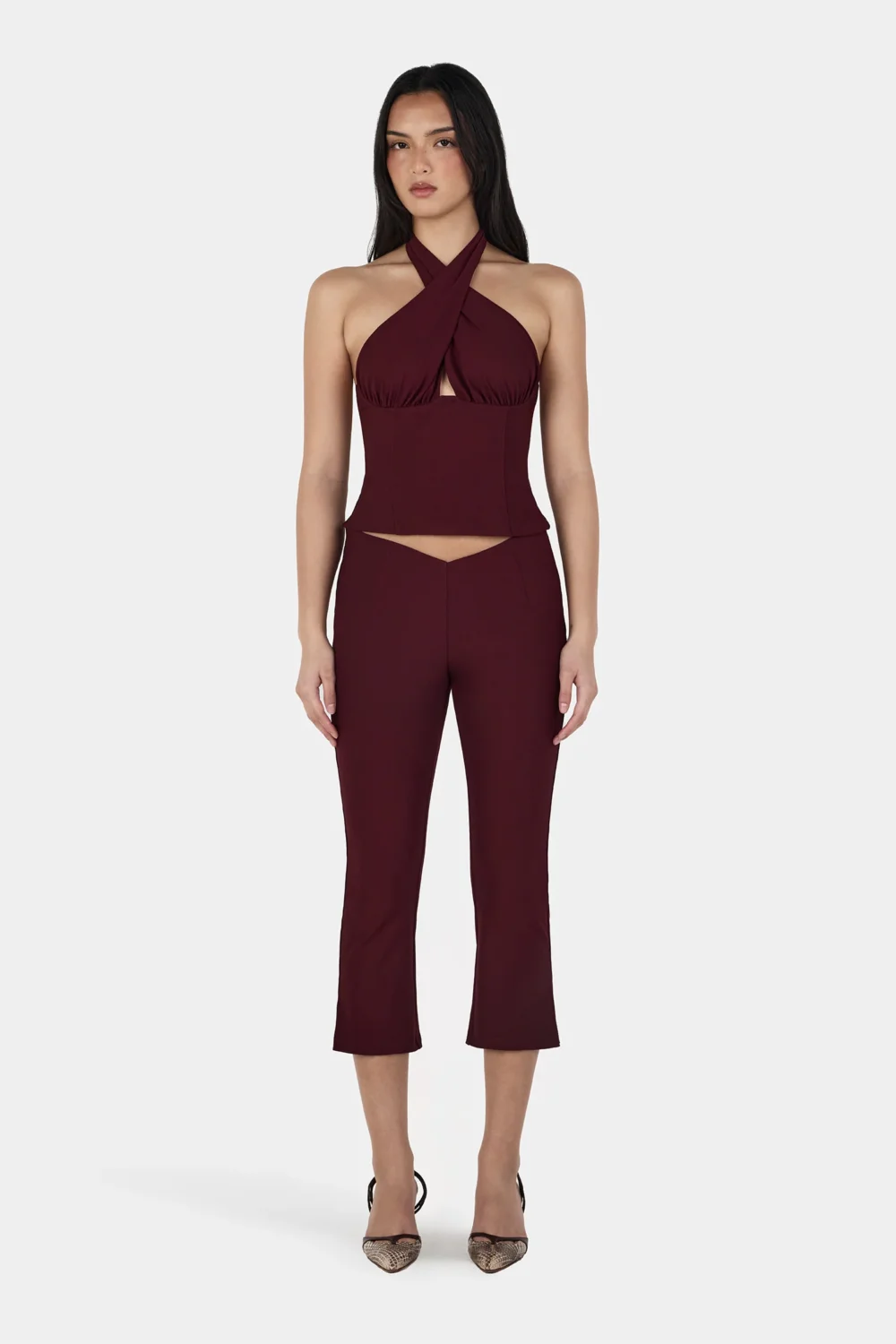 Chelsea Halter Top Burgundy - 5