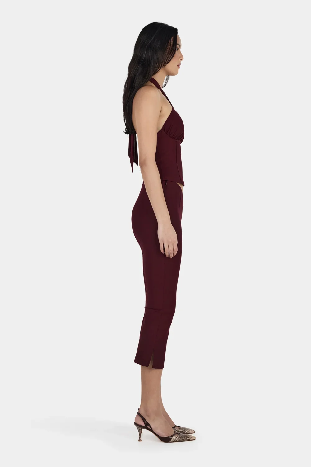 Chelsea Halter Top Burgundy - 4