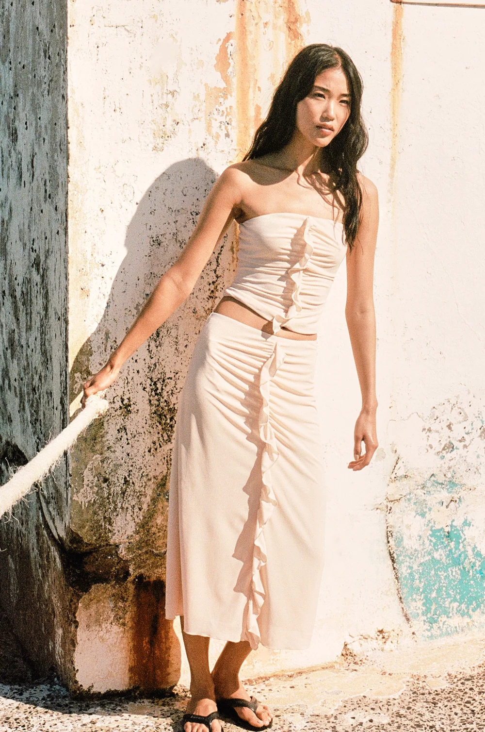 Leura Midi Skirt Beige - 2