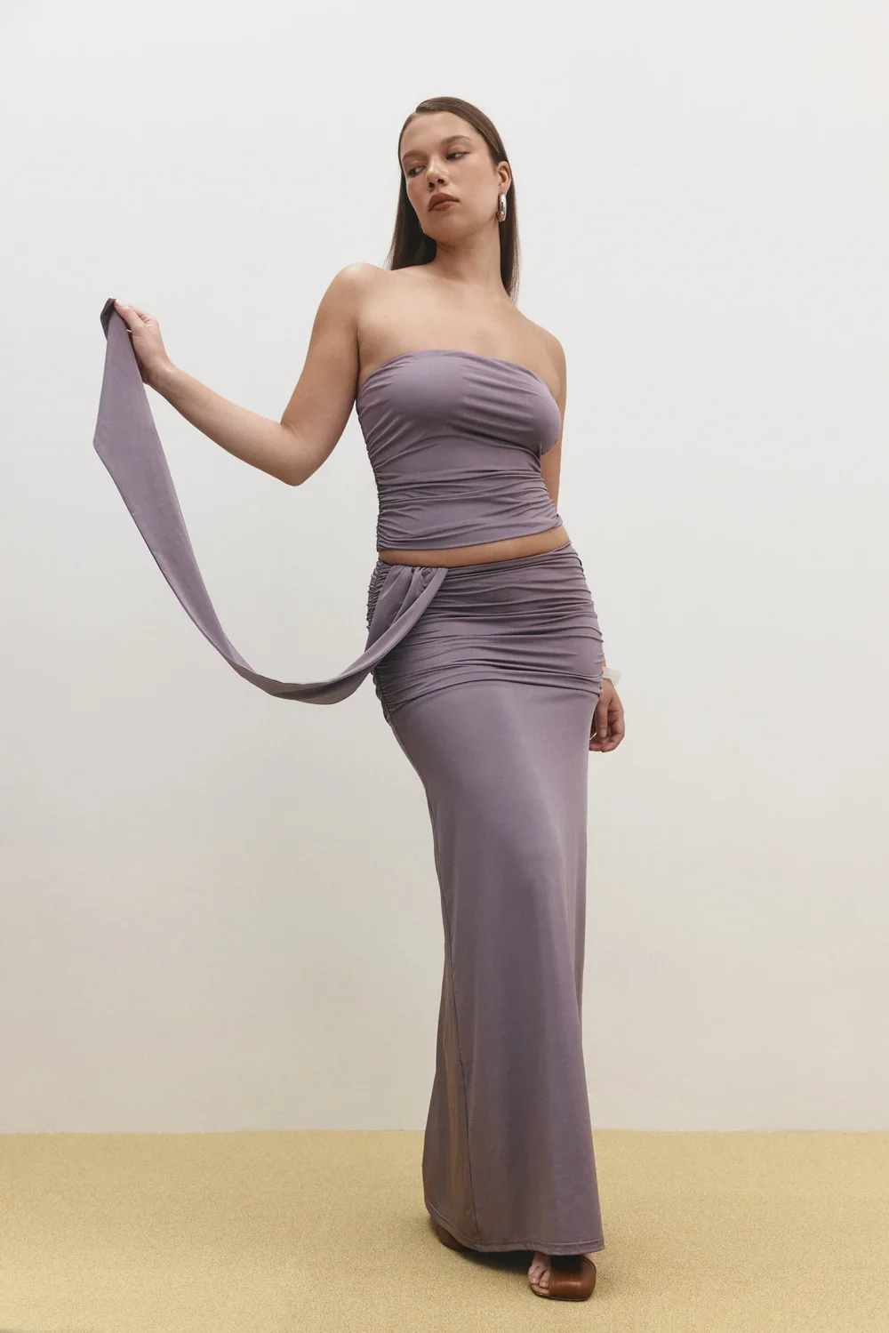 Saskia Maxi Skirt Aubergine - 2