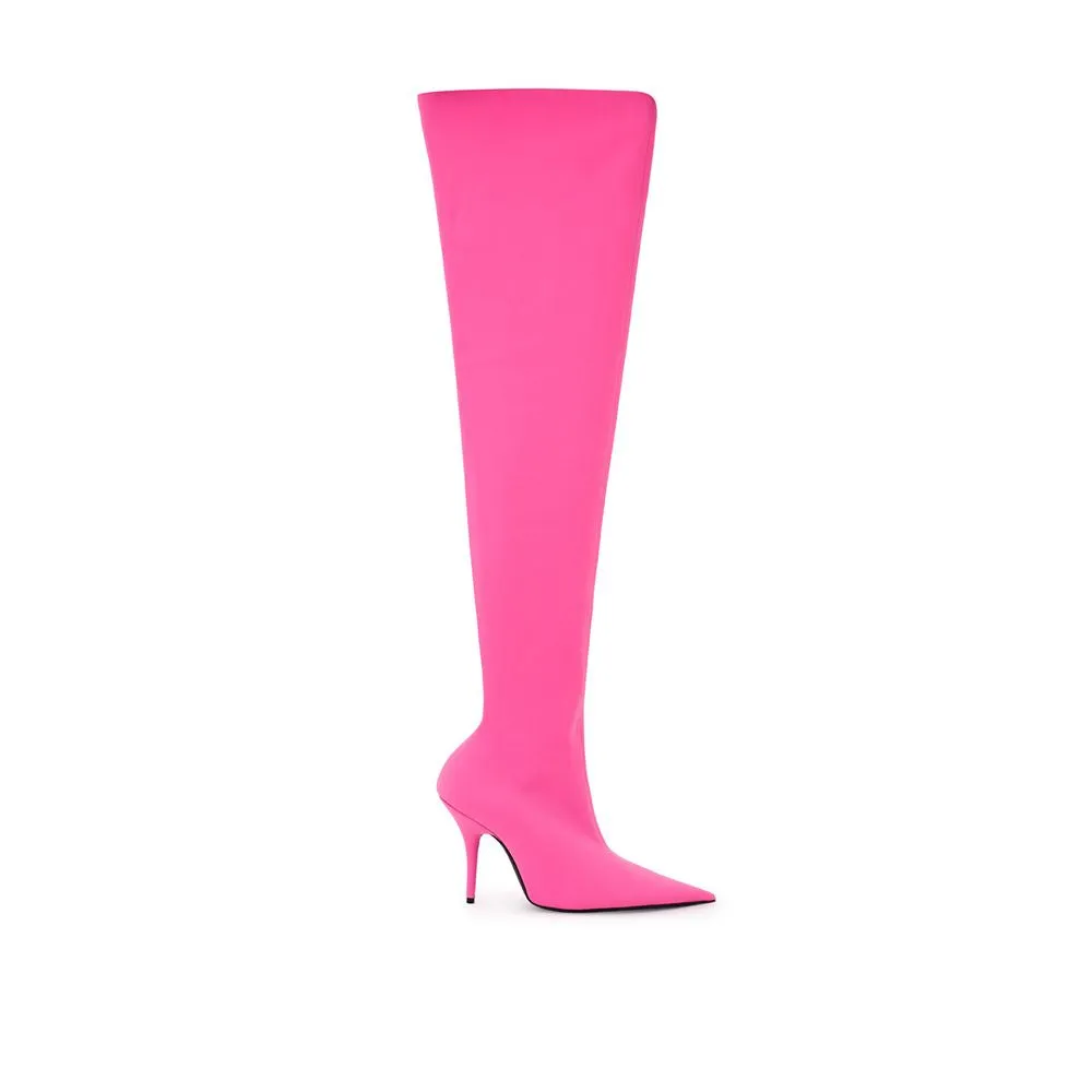 Balenciaga Pointed-Toe Stiletto Boot — Pink