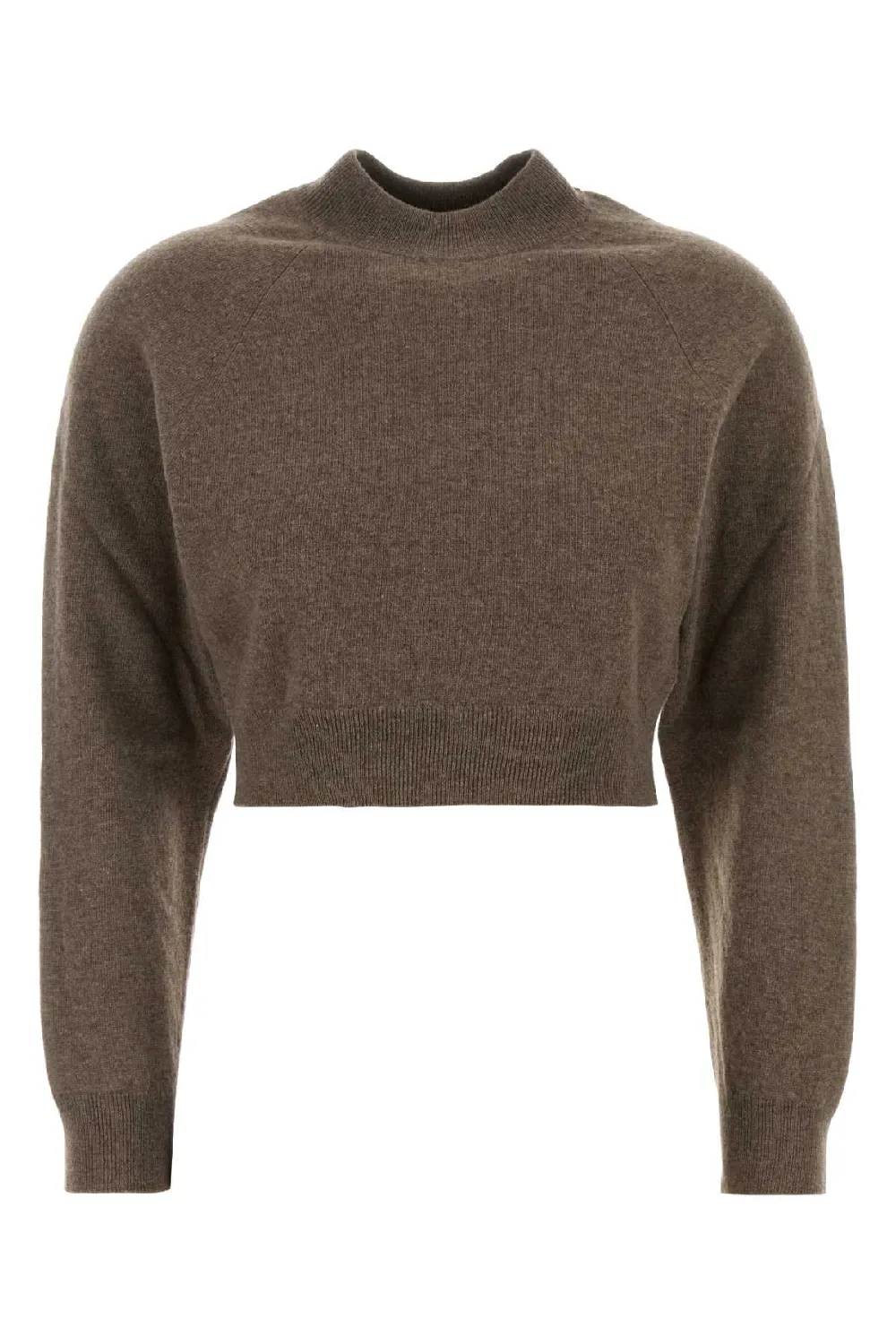Jil Sander Wool Cashmere Cropped Sweater — Brown
