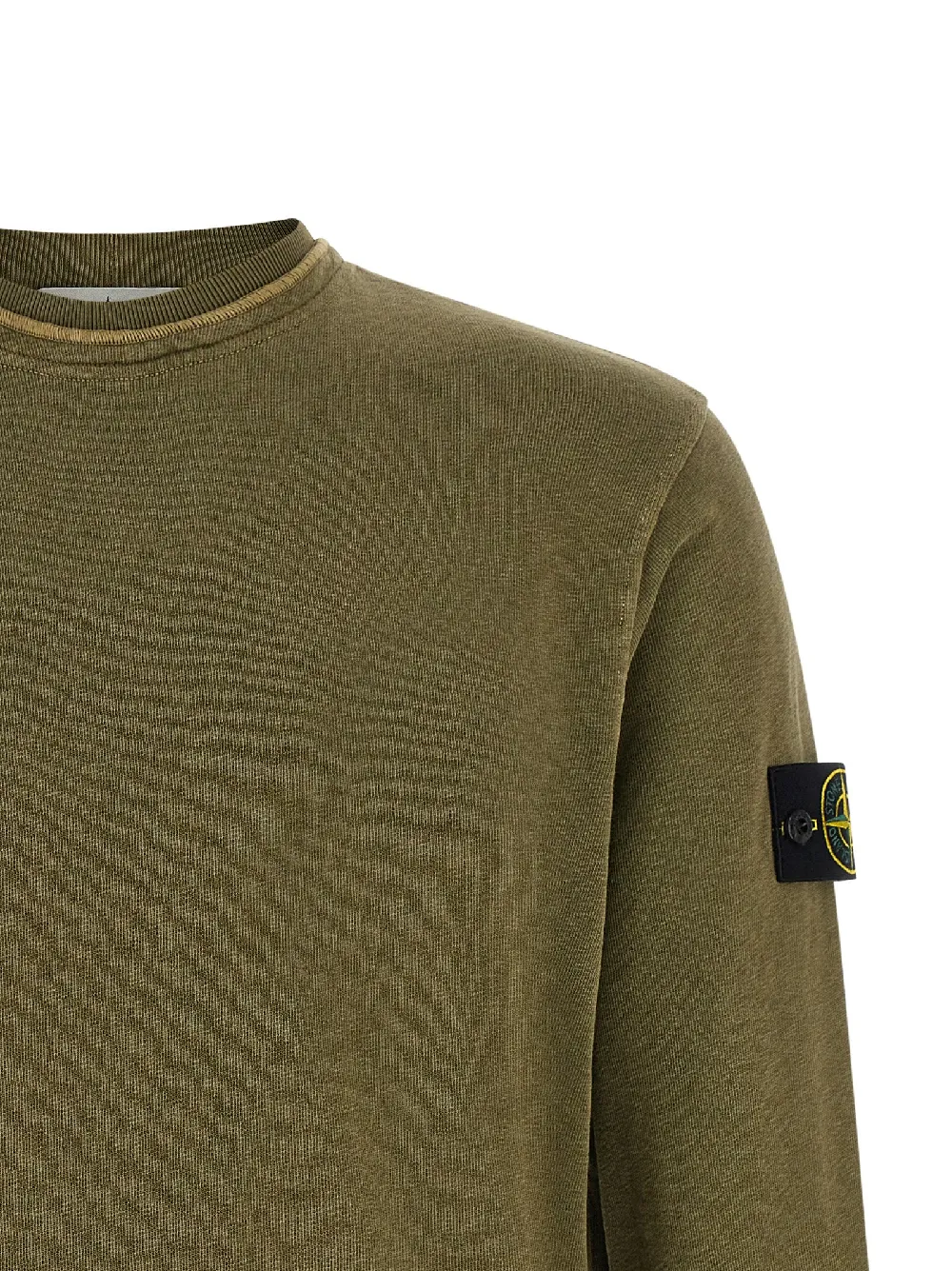 Stone Island Délavé Cotton Sweatshirt — Green - 3
