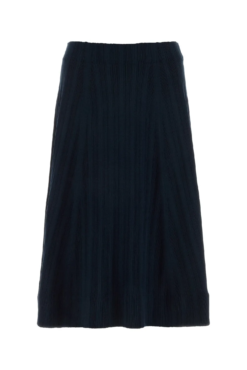 Italist Pleated Silk Skirt — Navy