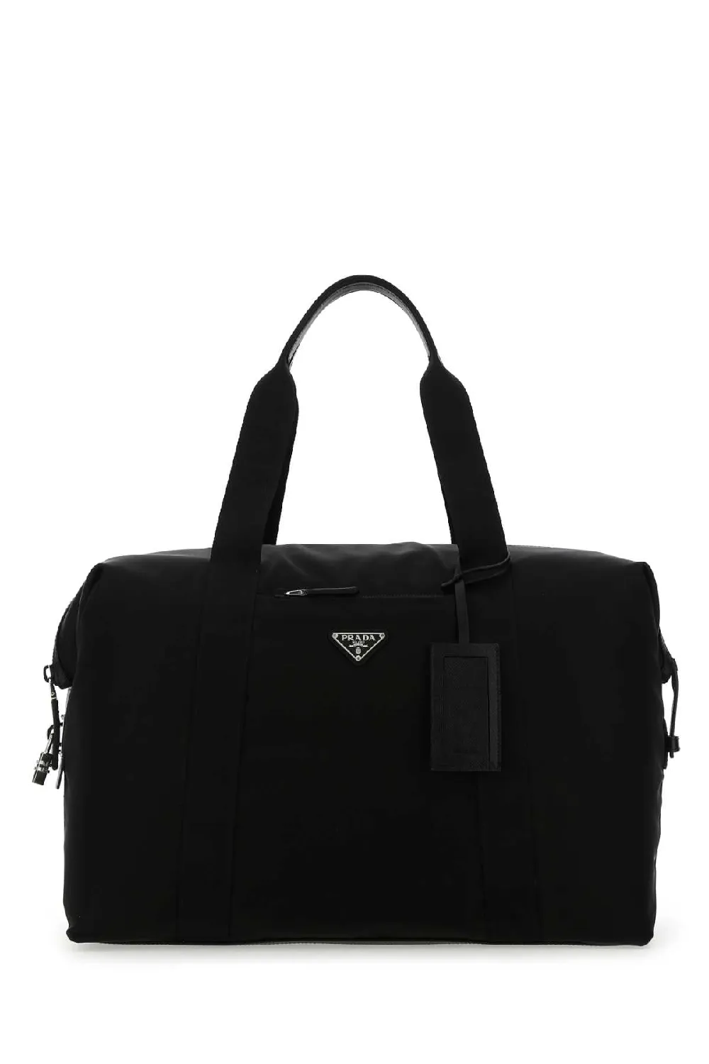 Prada Nylon & Leather Top Handle Bag — Black