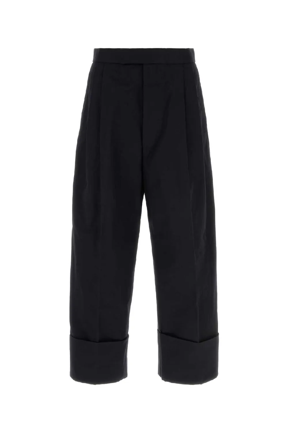 Thom Browne Cropped Cotton Trousers — Navy