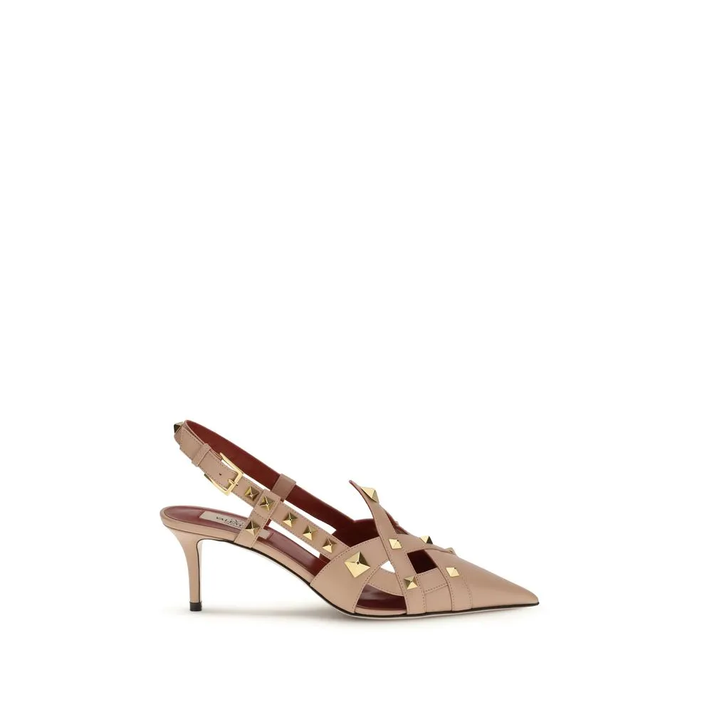 Valentino Garavani Studdy Slingback Pump — Beige